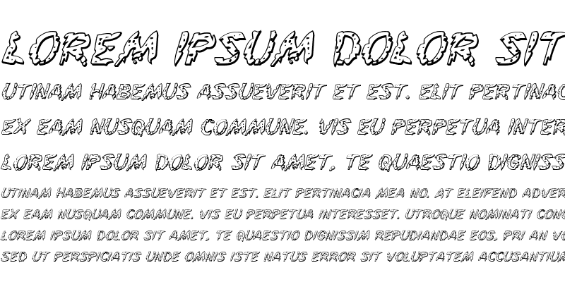 Sample of Flesh-Eating Comic 3D Italic