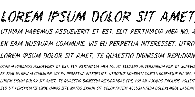 Sample of Flesh-Eating Comic Condensed Italic