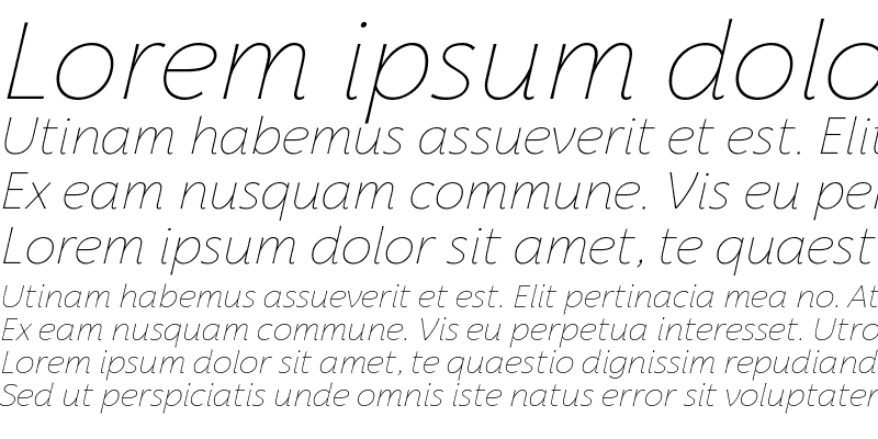 Sample of Florentia Thin Italic