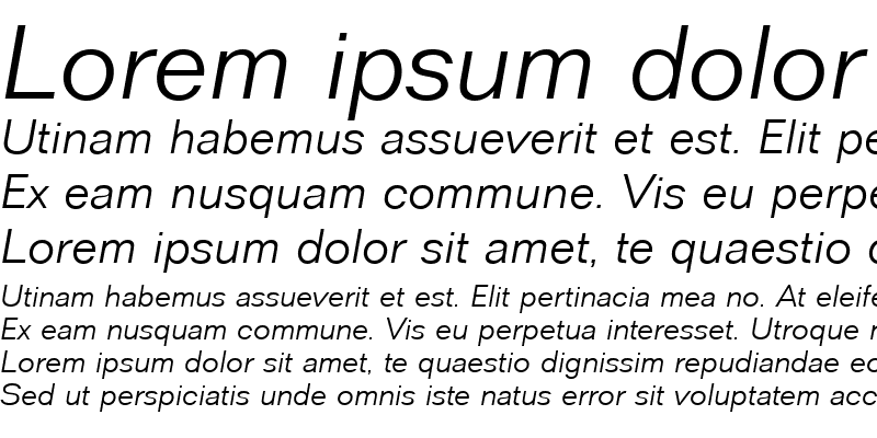 Sample of FolioTLig Italic