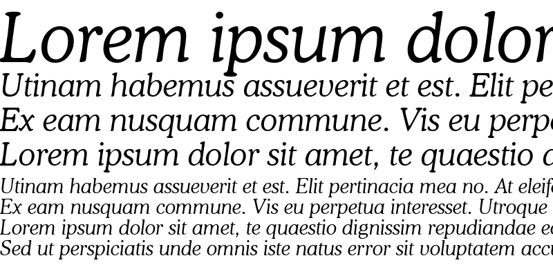 Sample of font115 Italic