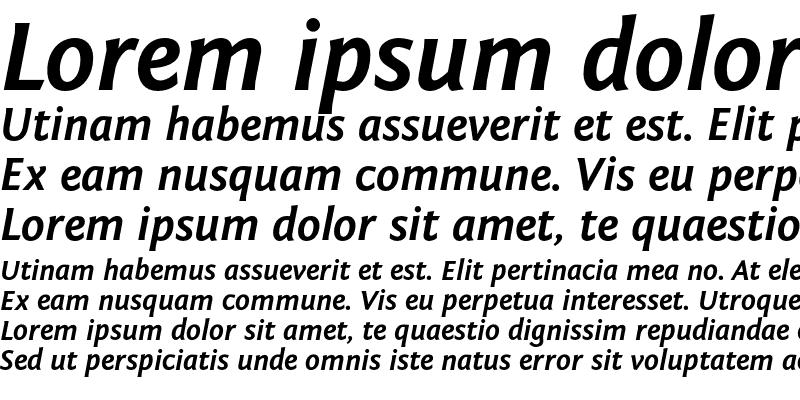 Sample of Fontin Sans Bold Italic