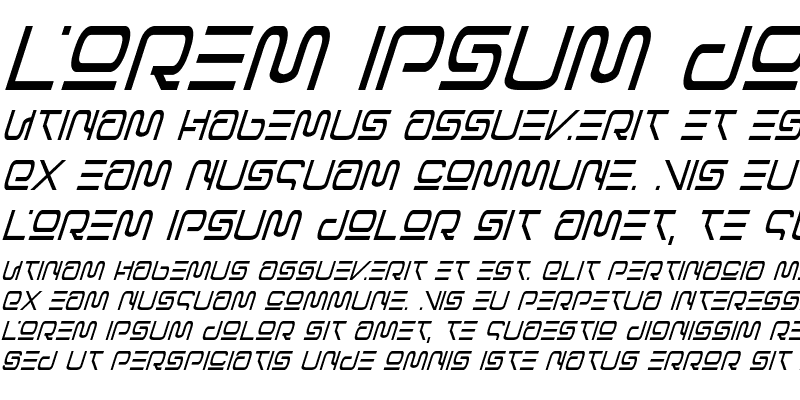 Sample of Foreign Alien Condensed Italic Condensed Italic