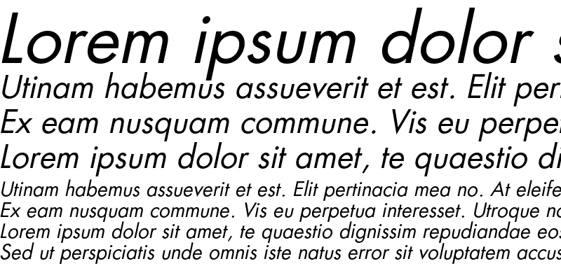Sample of FortuneC Italic
