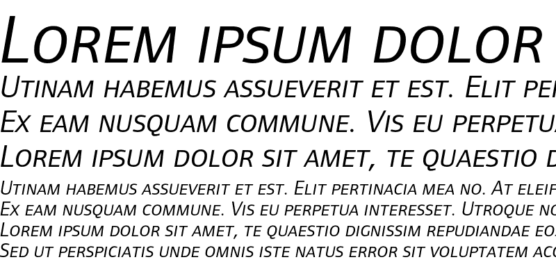 Sample of FoundryFormSans SC Italic