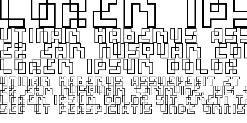 Sample of four pixel caps outline Regular
