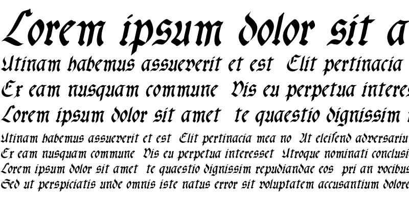 Sample of fracta Condensed Bold Italic