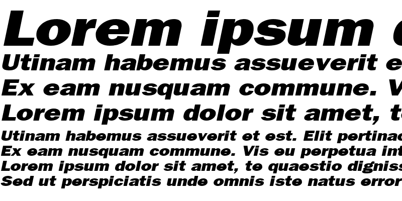 Sample of FrancisGothicWide Italic