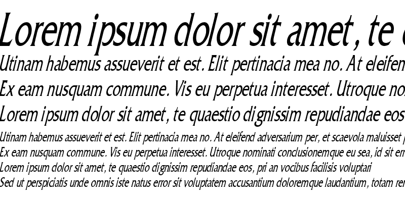 Sample of FrancoThin Italic