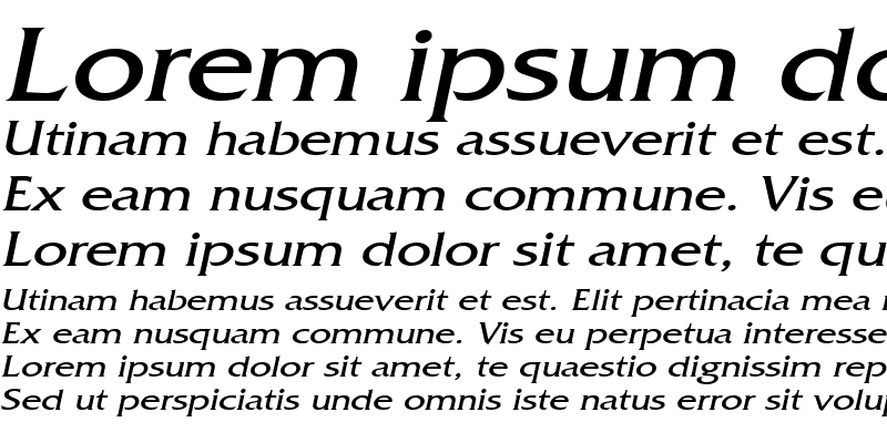 Sample of FrancoWide Italic