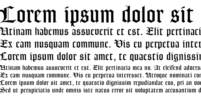 Sample of FrederickText Regular