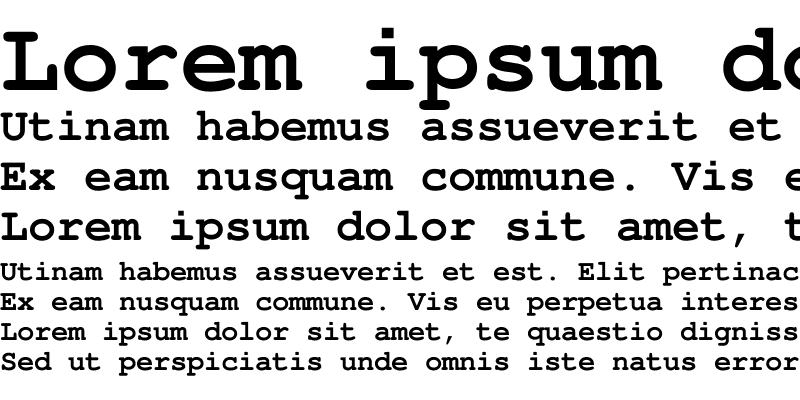 Sample of FreeMono Bold