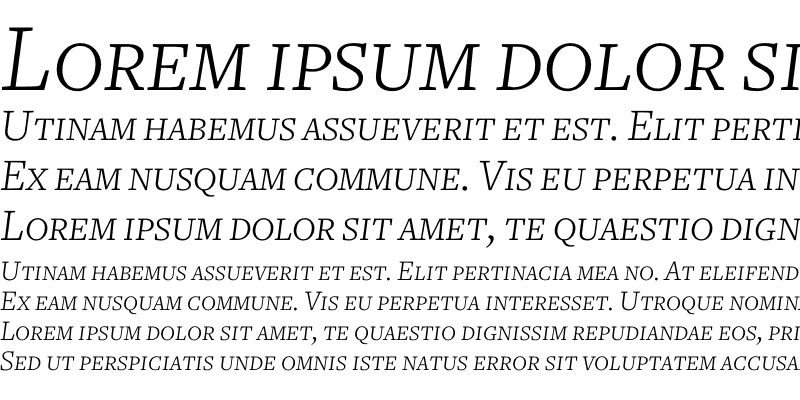 Sample of Freight Text Light Italic SC