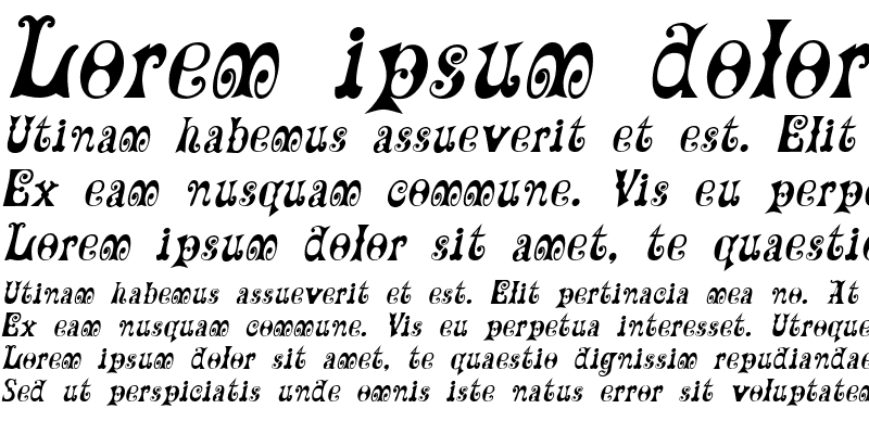 Sample of Frilly Italic