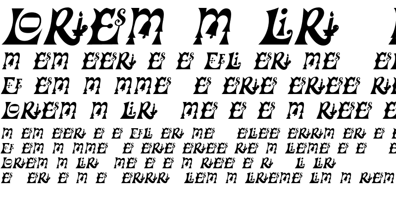 Sample of FrillyExtras Italic