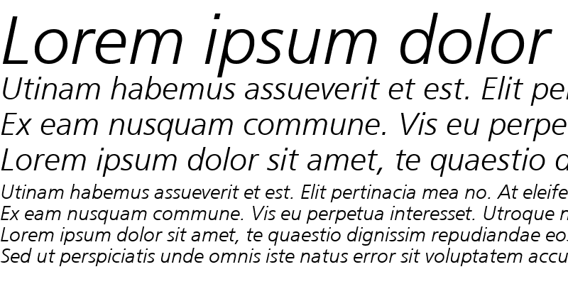 Sample of FrontPageLH Italic