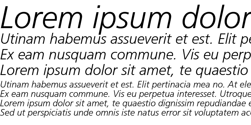 Sample of Frutiger 46 Light