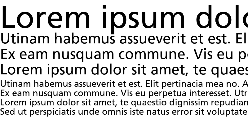 Sample of Frutiger 55 Roman