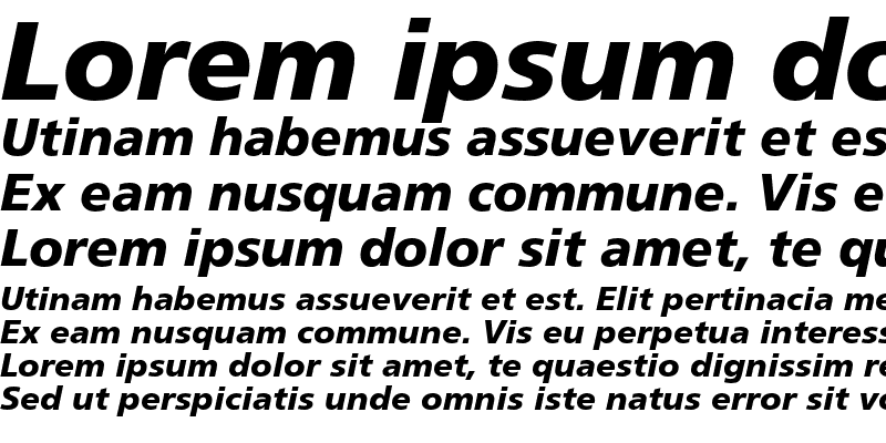 Sample of Frutiger 76 Black Italic