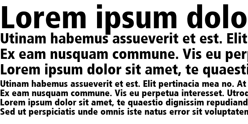 Sample of Frutiger Black Cn