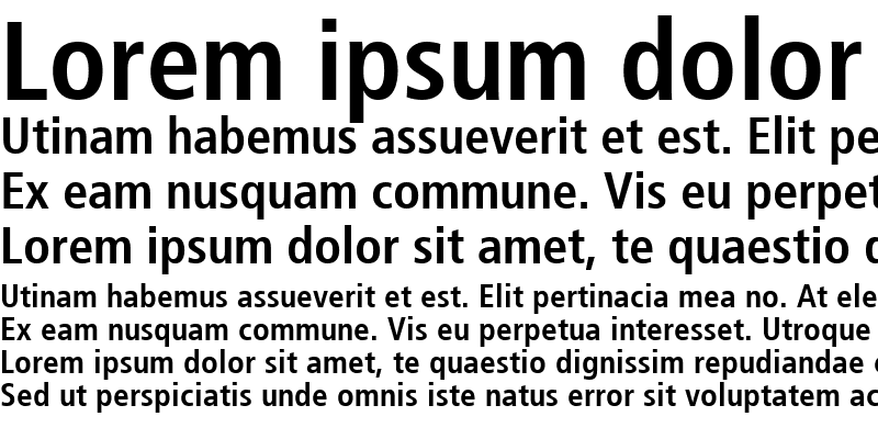 Sample of Frutiger Bold Cn Regular