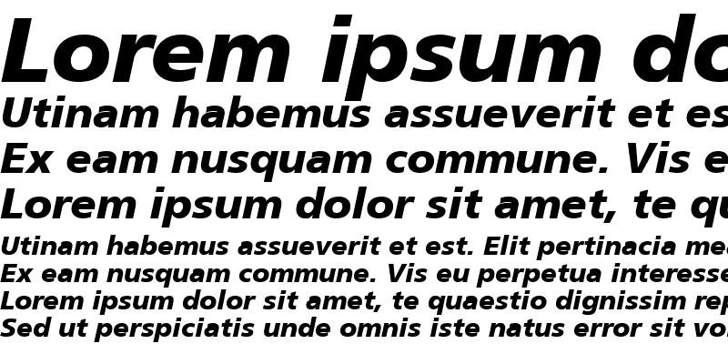 Sample of Frutiger CE 55 Roman Bold Italic