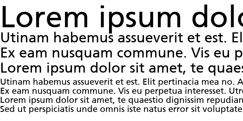 Sample of Frutiger CE 55 Roman