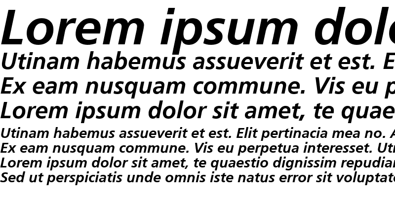 Sample of Frutiger Linotype Bold Italic