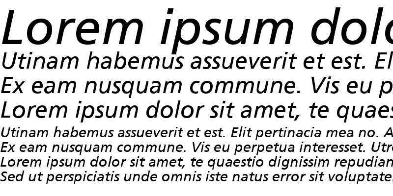 Sample of Frutiger Linotype Italic