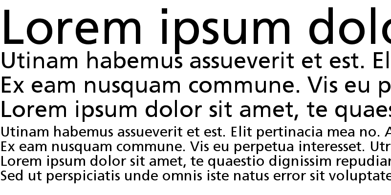 Sample of Frutiger Linotype