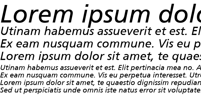 Sample of Frutiger Roman Italic
