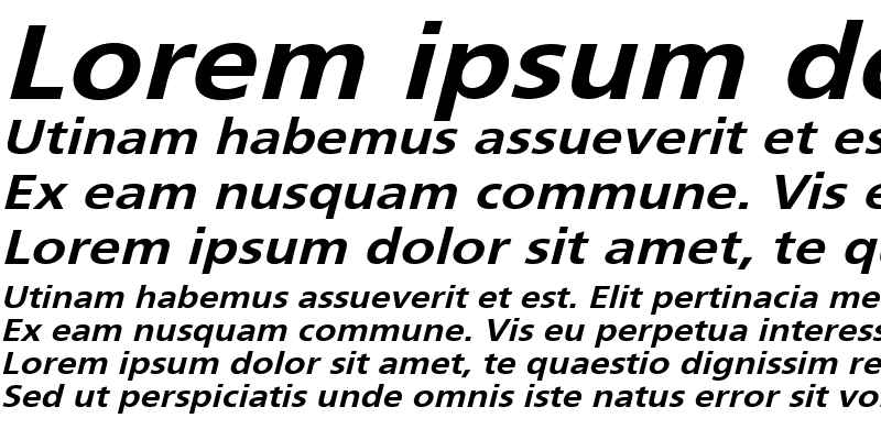 Sample of FrutigerExtObl Bold