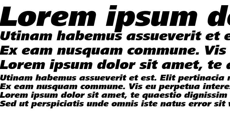 Sample of FrutigerNextLT Black Italic