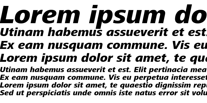 Sample of FrutigerNextLT Heavy Italic