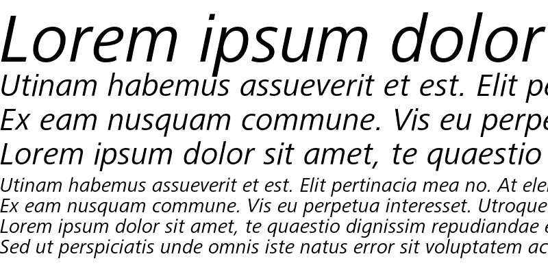 Sample of FrutigerNextLT Regular Italic