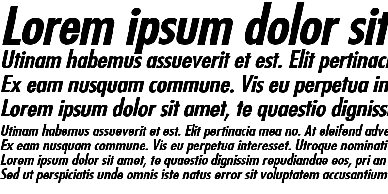 Sample of Fuji Wide Bold Italic