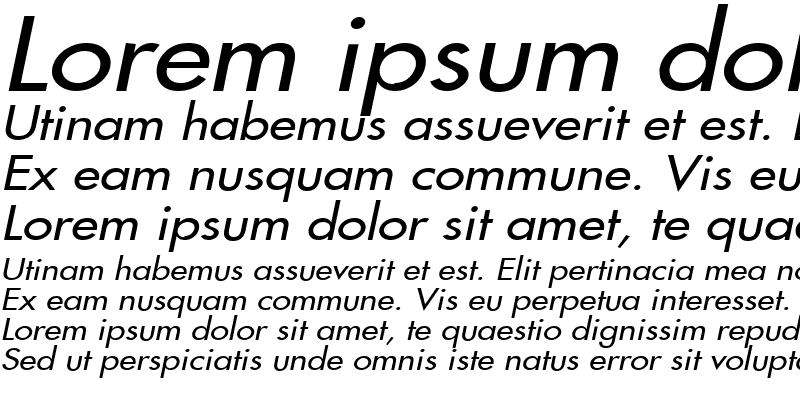 Sample of Fusi Wide Italic
