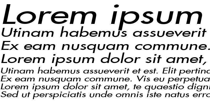 Sample of FusiExtended Italic