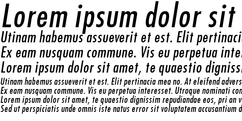 Sample of Futura Condensed Demi Italic