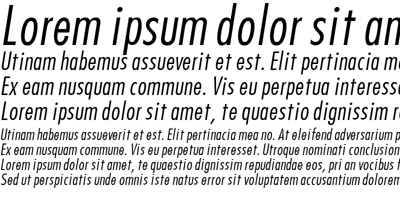 Sample of Futura Condensed Italic