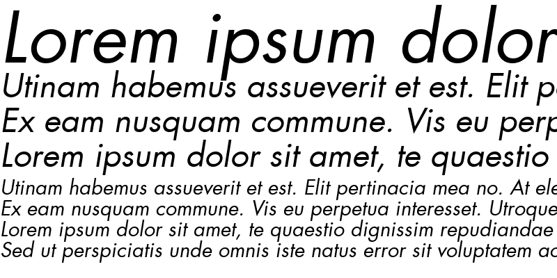 Sample of Futura LT Book Italic