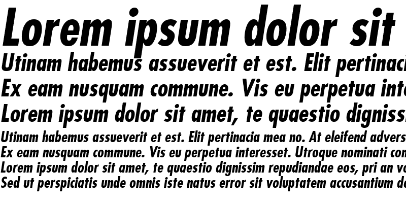 Sample of Futura LT Condensed Bold Italic