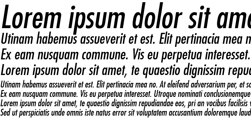 Sample of Futura LT Condensed Italic