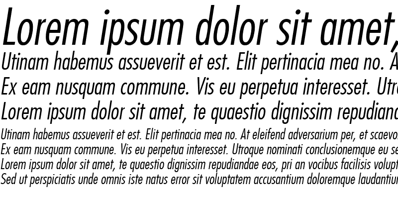 Sample of Futura LT CondensedLight Italic
