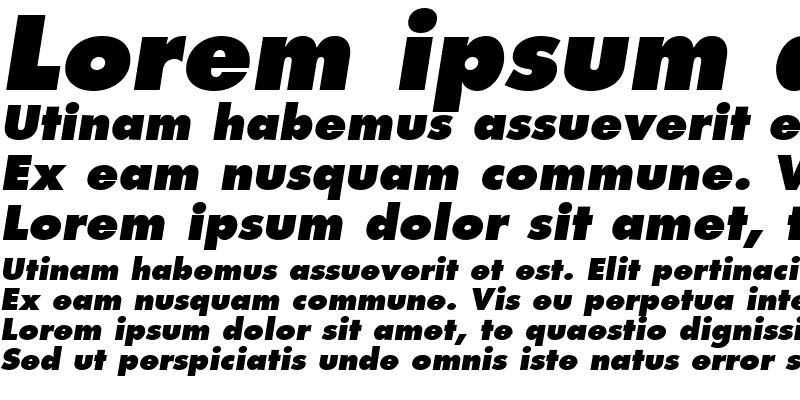 Sample of Futura LT ExtraBold Italic