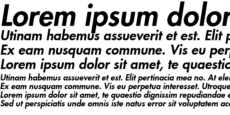 Sample of Futura LT Medium Bold Italic