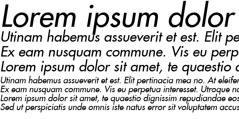 Sample of Futura LT Medium Italic