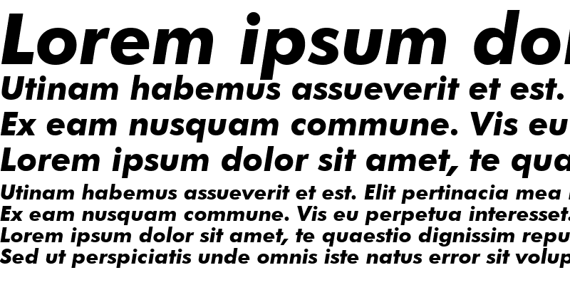 Sample of Futura Md BT Bold Italic