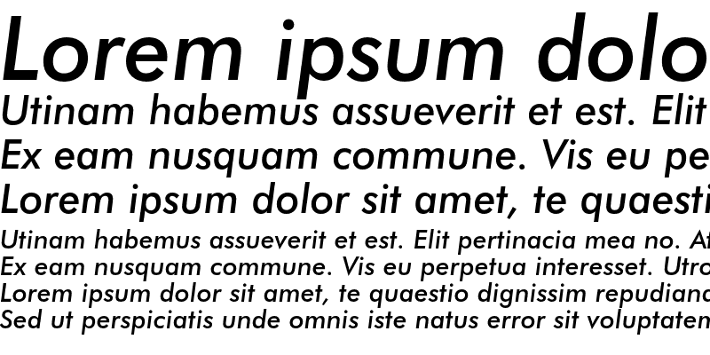 Sample of Futura Medium Italic
