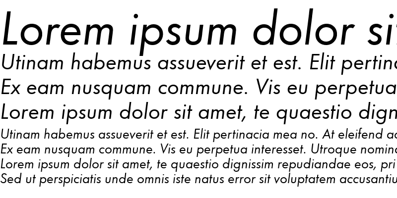 Sample of Futura URW Italic